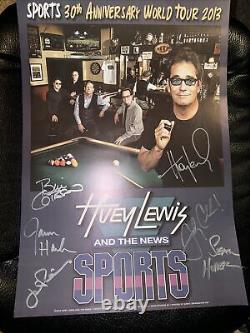 Huey Lewis autograph Signed Tour poster 2014all Band Members The News 13x19