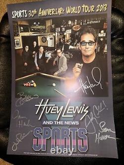 Huey Lewis autograph Signed Tour poster 2014all Band Members The News 13x19