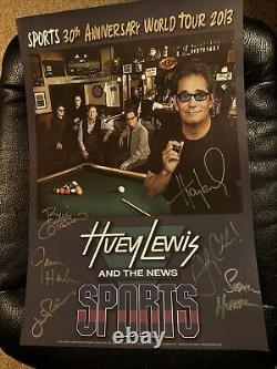 Huey Lewis autograph Signed Tour poster 2014all Band Members The News 13x19