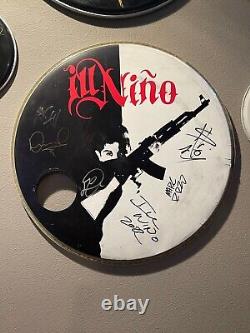 ILL NINO Authentic Band Signed Drumhead 2022 Tour Scarface