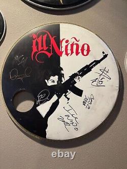 ILL NINO Authentic Band Signed Drumhead 2022 Tour Scarface