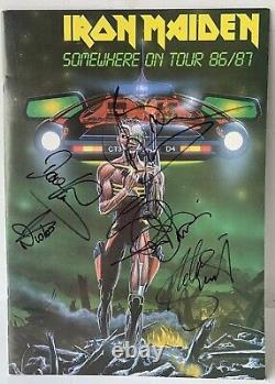 Iron Maiden Somewhere In Time X5 Band Signed Tour Concert Program BAS Certified