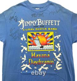 Jimmy Buffett & Coral Reefer Band x4 Signed Autograph Concert Tour T-Shirt JSA