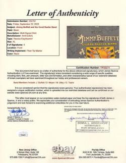 Jimmy Buffett & Coral Reefer Band x4 Signed Autograph Concert Tour T-Shirt JSA