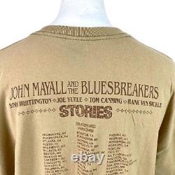 John Mayall T Shirt XL Signed Tour T Shirt Concert Tee Beige Blues Guitar Rock T