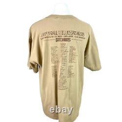 John Mayall T Shirt XL Signed Tour T Shirt Concert Tee Beige Blues Guitar Rock T
