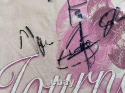 Journey Eclipse Tour Full 5 Member Band Signed Autographed Pink Tee Shirt Sz L