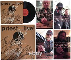 Judas Priest Band Signed Live Album Vinyl Proof Halford Tipton Hill Downing