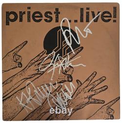 Judas Priest Band Signed Live Album Vinyl Proof Halford Tipton Hill Downing