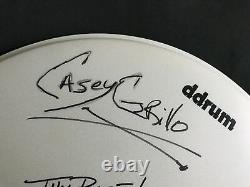 KAMELOT BAND Signed/INSCRIBED TOUR USED DRUMHEAD CASEY GRILLO, PALOTA, ROY KHAN++