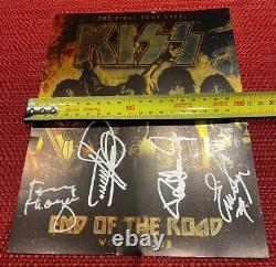 KISS Hand Signed Band Photo 2019 End Of The Road Tour North America Vip Card