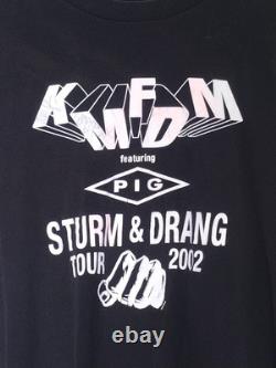 KMFDM Feat PIG VINTAGE 2002 CREW TEE SIGNED Sturm and Drang Tour 1 of a kind