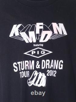 KMFDM Feat PIG VINTAGE 2002 CREW TEE SIGNED Sturm and Drang Tour 1 of a kind