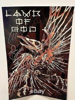 Lamb Of God Band Signed VIP Tour 2023 Poster And VIP Laminate