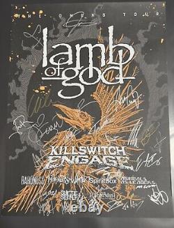 Lamb of God Omens Tour Art Print Poster Signed by ALL Bands RARE