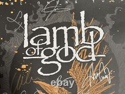 Lamb of God Omens Tour Art Print Poster Signed by ALL Bands RARE