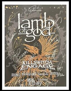 Lamb of God Omens Tour Poster Signed by All Bands