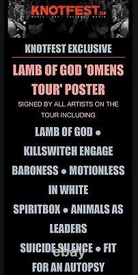 Lamb of God Omens Tour Poster Signed by All Bands