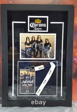 Mana Band Latino Power Tour Vip Pass Signed Autographed Photo Plaque Corona Beer