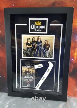 Mana Band Latino Power Tour Vip Pass Signed Autographed Photo Plaque Corona Beer