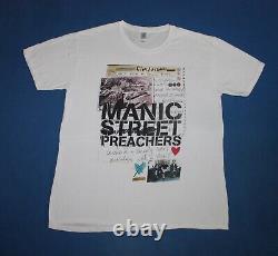 Manic Street Preachers Signed T-Shirt UK Tour 2010 Glam Rock Band Shirt Men's L