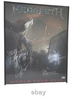 Megadeth Full Band JSA Signed Autograph 2016 Tour Poster Dave Mustaine + 3