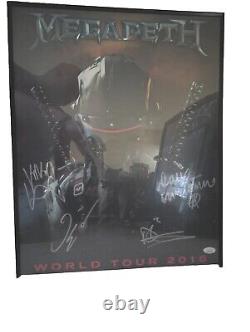 Megadeth Full Band NOT JSA READ! Signed Autograph 2016 Tour Poster Dave Mustaine