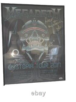 Megadeth Full Band NOT JSA READ! Signed Autograph 2017 Tour Poster Dave Mustaine