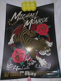 Michael Monroe Full Band Signed Foil 2025 Tour Poster Hanoi Rocks