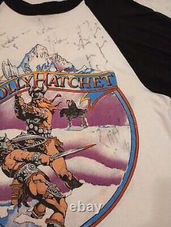 Molly Hatchet 1987 Signed Tour Tee Shirt Vintage Large White Black Classic Rock