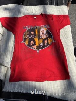 Motley Crue shout At The Devil Tour Shirt Signed By All 4 To member of band Axe