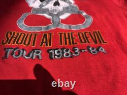 Motley Crue shout At The Devil Tour Shirt Signed By All 4 To member of band Axe
