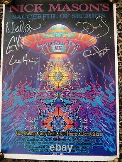Nick Mason SFoS Australia 2023 Tour Full Band Hand Signed Ltd Ed Poster xx