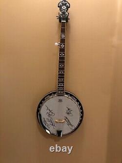 Nitty Gritty Dirt Band Autographed BANJO MOTHER OF PEARL DETAIL Rare 50th Tour