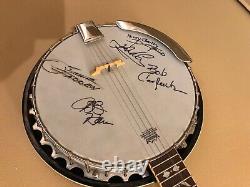 Nitty Gritty Dirt Band Autographed BANJO MOTHER OF PEARL DETAIL Rare 50th Tour