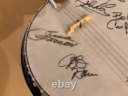 Nitty Gritty Dirt Band Autographed BANJO MOTHER OF PEARL DETAIL Rare 50th Tour