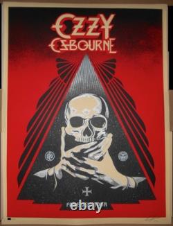 Ozzy Osbourne Farewell Tour Poster Red Shepard Fairey Signed #/450 Black Sabbath