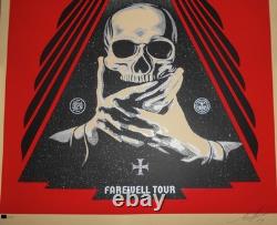 Ozzy Osbourne Farewell Tour Poster Red Shepard Fairey Signed #/450 Black Sabbath