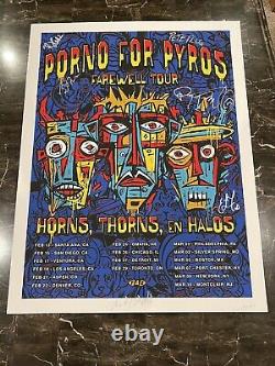 PORNO FOR PYROS Farewell Tour Poster Signed By Band Perry Farrell 383/1500