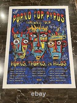 PORNO FOR PYROS Farewell Tour Poster Signed By Band Perry Farrell 383/1500