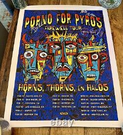 PORNO FOR PYROS Farewell Tour Poster Signed By Band Perry Farrell Mike Watt