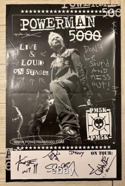 POWERMAN 5000 Band SIGNED Tour Poster (11x17), Patch & Signed Guitar Pick