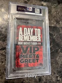 PSA AUTHENTIC A Day To Remember Band Signed Right Back At It Again Tour VIP Meet