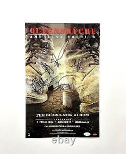 Queensryche Band Signed Entire Touring Lineup American Soldier Promo Poster JSA