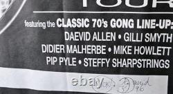 RARE HTF 1996 Gong Band Poster First Ever American Tour Daevid Allen Autographed