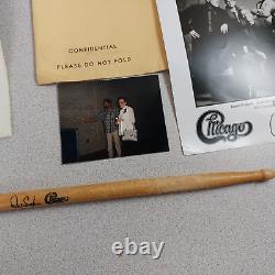 RARE Lot 6 Pc Chicago 18 Band Lee Signed Photo 1986 Tour Book Drumstick READ #22