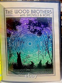 RARE The WOOD BROTHERS Shovels Rope Autographed Signed By Band Poster 2023 Tour