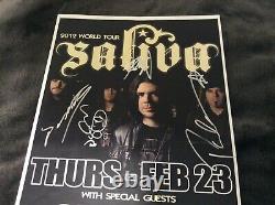 ROCK BAND SALIVA 2012 WORLD TOUR GIG POSTER 11x17 AUTOGRAPHED SIGNED BY ALL RARE
