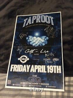 ROCK BAND TAPROOT TOUR GIG POSTER 11x17 AUTOGRAPHED SIGNED BY ALL MEMBERS RARE