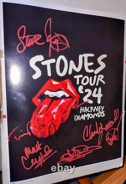 Rolling Stones Band Steve Jordan +7 Signed Autographed 11x14 Photo Tour Logo 24